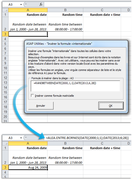 Easily paste English formulas into your French Excel version